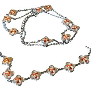 Tennessee Volunteers Necklace & Bracelet Set Orange T Clover Stations Jewelry